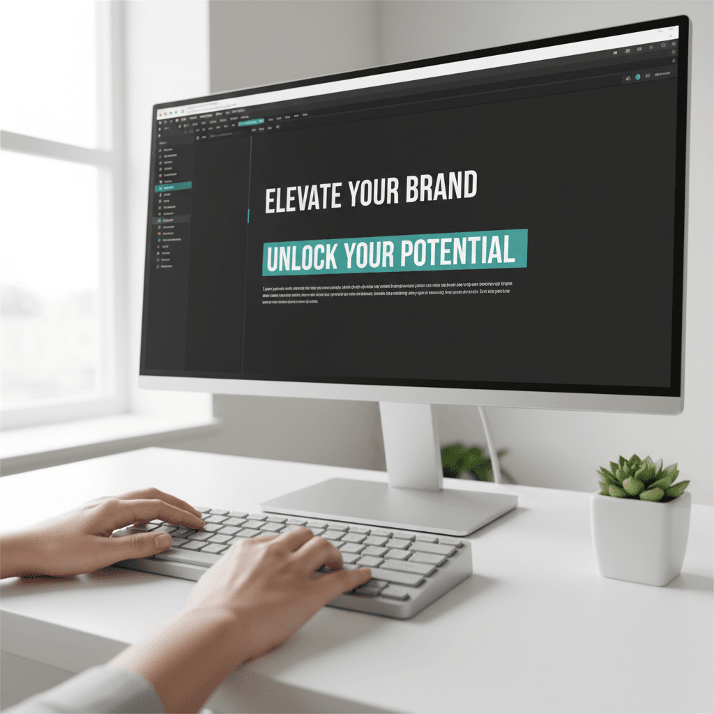 Writing marketing copy on a keyboard