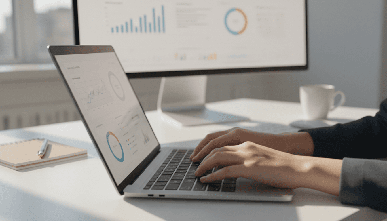 Laptop showing marketing analytics dashboard