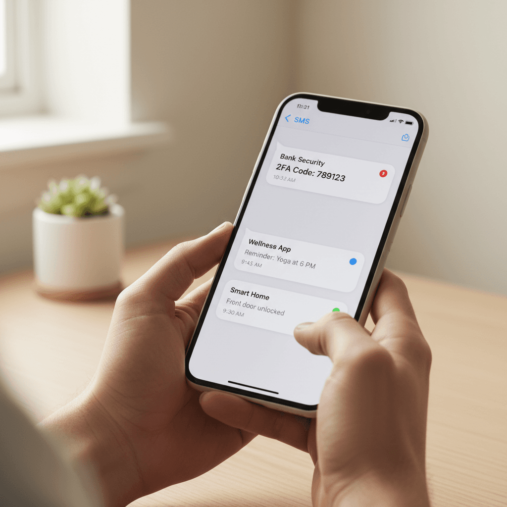 Smartphone displaying email automation sequence