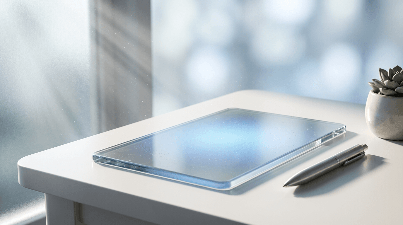 Tablet displaying marketing automation workflow diagram